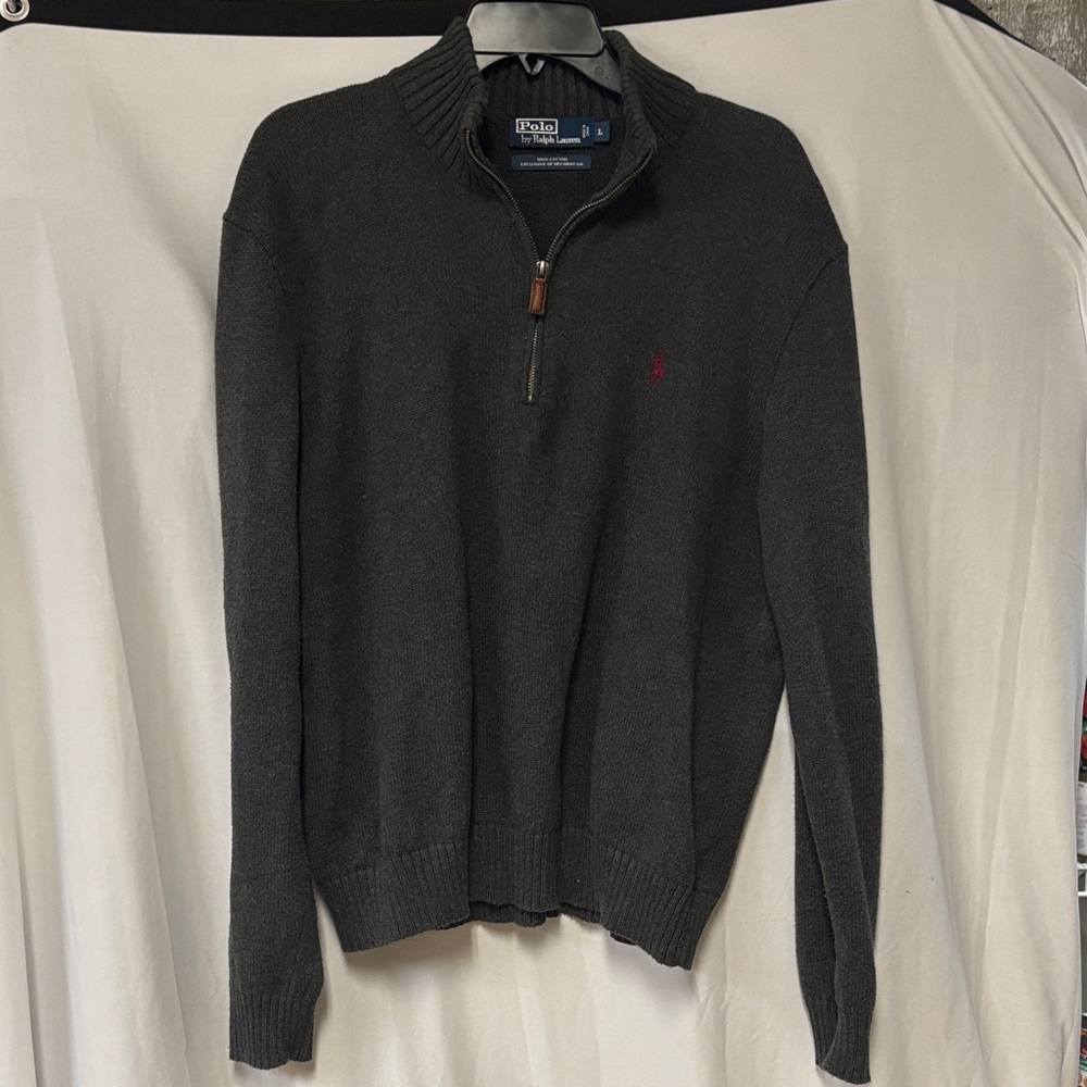 Vintage Polo by Ralph Lauren Charcoal Zip-Up Sweater